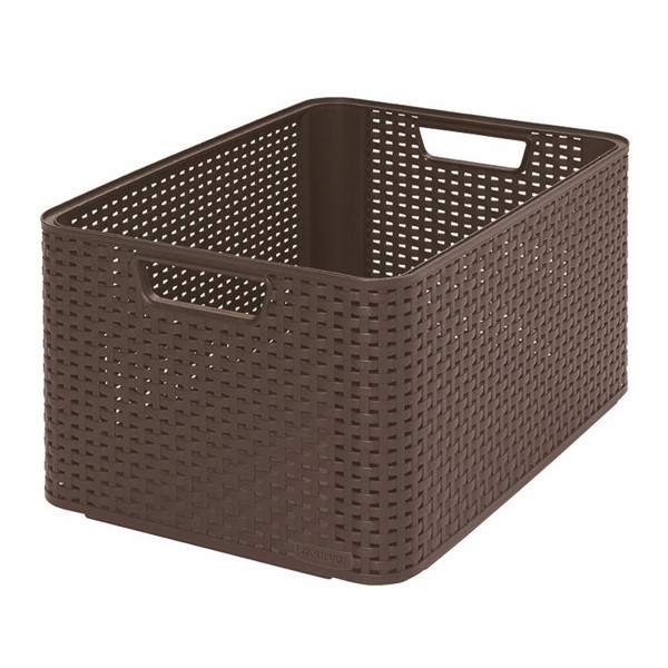 Koszyk Rattan Style - 30 litrów - ciemny brąz
