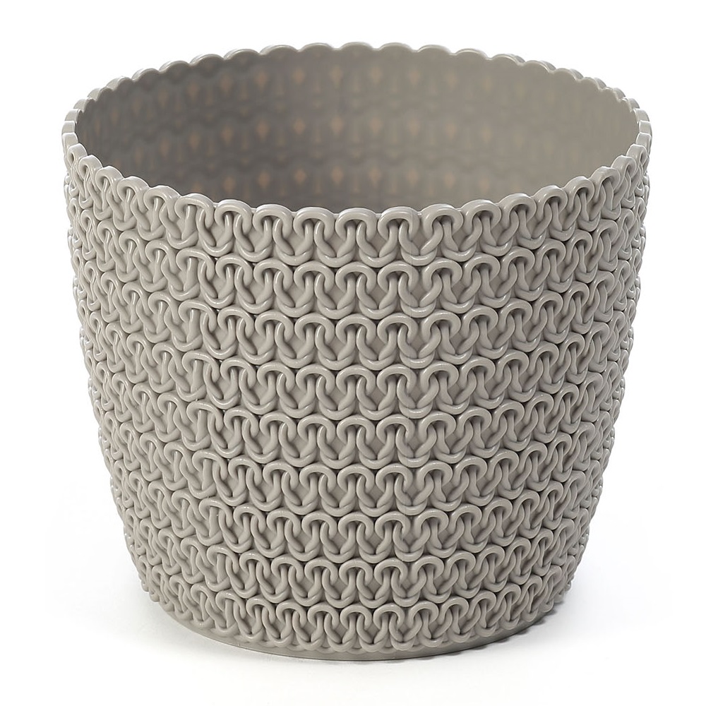 Osłonka okrągła Magnolia Jersey - 14 cm - beżowy taupe