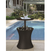 Funkcjonalny barek ogrodowy - stolik z pojemnikiem do schładzania napojów - rattanowy - antracyt