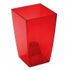 Osłonka kwadratowa wysoka Finezja - 12,5 cm - czerwona transparentna