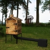 Wędzarnia ogrodowa drewniana Plus - 50 x 50 x 60 cm - opalana - ZESTAW