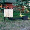 Wędzarnia ogrodowa drewniana z metalowym dachem - 50 x 50 x 60 cm - opalana