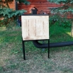 Wędzarnia ogrodowa drewniana z metalowym dachem - 50 x 50 x 50 cm - opalana - bez paleniska