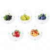 Słoiki zakręcane szklane na przetwory z owoców - fi 82 - 500 ml z zakrętkami owoce na białym tle - 8 szt.