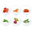 Słoiki zakręcane szklane na przetwory z warzyw - fi 82 - 250 ml z zakrętkami warzywa na białym tle - 120 szt.