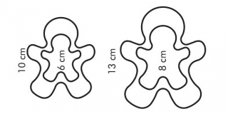 Dwustronne foremki do wykrawania - figurki - DELÍCIA - 4 rozmiary