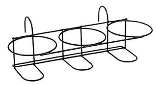 Kosz metalowy potrójny + zestaw 3 osłonek okrągłych Ibiza - 16 cm - pistacjowy