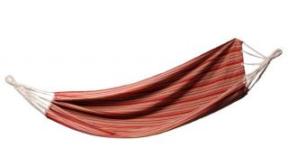 Hamak z płótna - 200 x 150 cm - bez rozpórki - z poręcznym materiałowym pokrowcem - czerwony