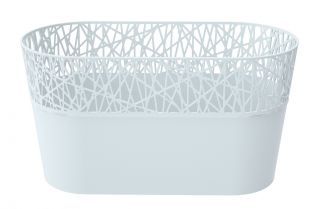 Osłonka z koronkowym wykończeniem, ażurowa City - 28,5 x 13,5 cm - biała