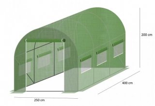Szklarnia ogrodowa, foliowa - 2,5 x 4 x 2 m