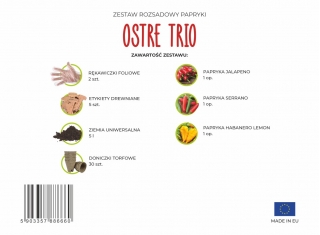 Zestaw rozsadowy papryki 'Ostre trio' - zrób sadzonki z nasion - Box L