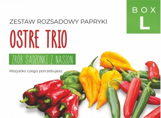 Zestaw rozsadowy papryki 'Ostre trio' - zrób sadzonki z nasion - Box L