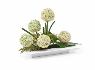 Ikebana prostokątna do kompozycji - 39 x 17 cm - biała