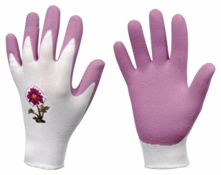 Rękawice ogrodnicze damskie, oddychające - fioletowe
