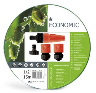 Wąż ogrodowy ECONOMIC z kompletem przyłączy - 1/2", 15m - CELLFAST