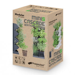 Doniczki modułowe do kaskadowej uprawy roślin - ogród wertykalny - Mini Cascade - antracyt