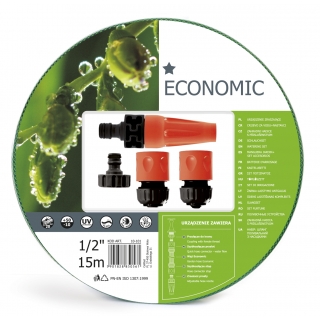 Wąż ogrodowy ECONOMIC z kompletem przyłączy - 1/2", 15m - CELLFAST
