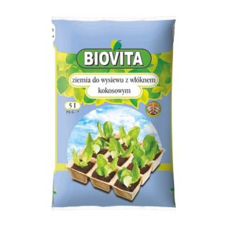 Ziemia do wysiewu z włóknem kokosowym - Biovita - 5 litrów