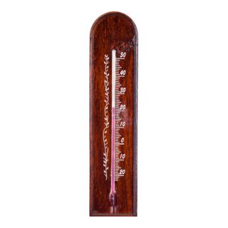 Termometr wewnętrzny drewniany - łuk - 40x185 mm - mahoń