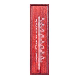Termometr wewnętrzny drewniany - prosty - 40x150 mm - mahoń