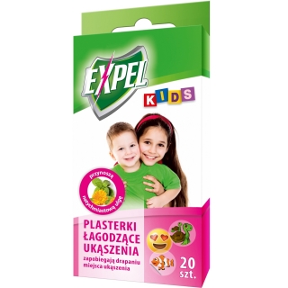 Kids - Plasterki dla dzieci łagodzące ukąszenia komarów - Expel - 20 szt.