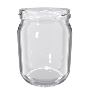 Słoje zakręcane szklane, słoiki - fi 82 - 540 ml + zakrętki białe - 8 szt.