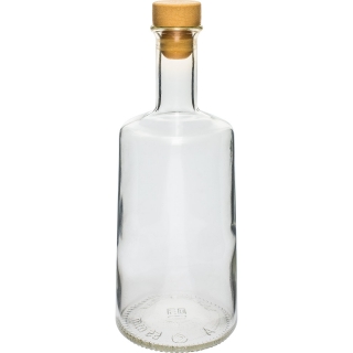 Butelka Rosa z korkiem - biała - 250 ml