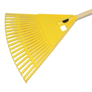 Grabie do liści z tworzywa - żółte z trzonkiem 180 cm