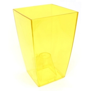 Osłonka kwadratowa wysoka Finezja - 12,5 cm - żółta transparentna