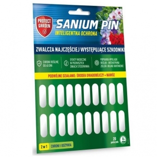Sanium Pin - pałeczki doglebowe - 2w1 - zwalcza szkodnki i nawozi rośliny - Protect Garden