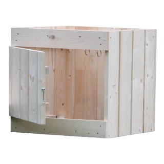 Dodatkowa komora do wędzarni ogrodowej drewnianej - 50 x 50 x 60 cm - surowa