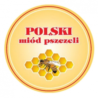 Słoiki zakręcane szklane na miód - fi 82 - 250 ml z zakrętkami "Polski miód" - 8 szt.
