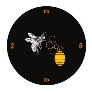 Zakrętka do słoików (gwint 6) - pszczoła na czarnym tle - śr. 82 mm