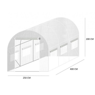 Tunel foliowy ogrodowy - 4,0 x 2,5 m