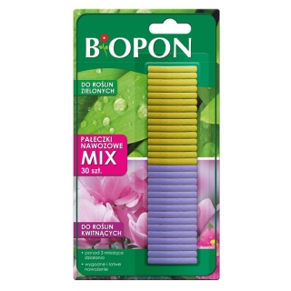 Pałeczki nawozowe - mix do roślin kwitnących i zielonych - Biopon - 30 szt.