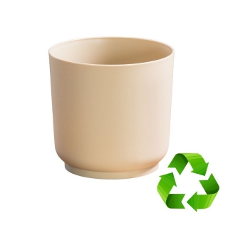 Doniczka zrobiona w 100% z materiałów z recyklingu - Satina Eco Recycled - 15 cm - kolor juty