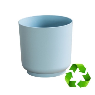 Doniczka zrobiona w 100% z materiałów z recyklingu - Satina Eco Recycled - 17 cm - pudrowy błękit