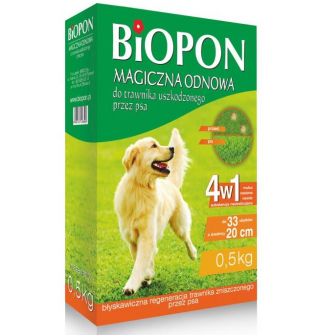 Magiczna odnowa trawnika zniszczonego przez psa (na 33 ubytki) - 4 w 1 - Biopon - 0,5 kg