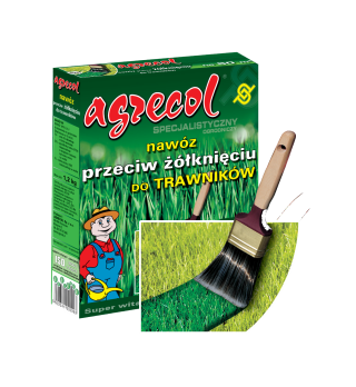 Nawóz do trawników - nawóz do traw zapobiegnie żółknięciu trawnika (na żółknięcie trawnika) - Agrecol - 1 kg