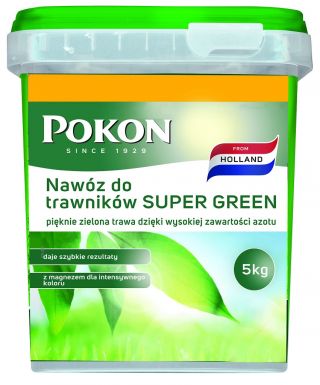 Nawóz do trawników - Super Green - o wysokiej zawartości azotu - Pokon - 5 kg