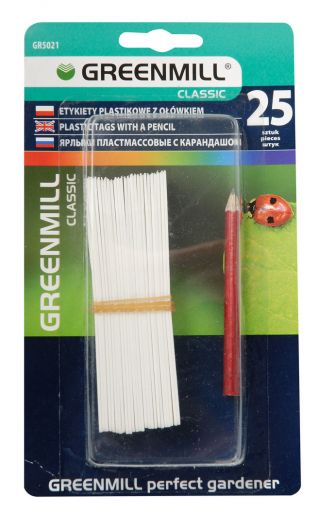 Etykiety do oznaczania siewek i sadzonek - 10 cm - 25 sztuk + ołówek