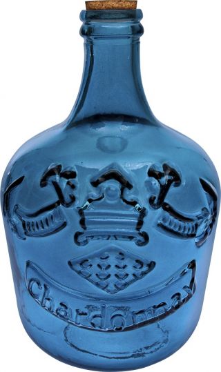 Galon z grubego szkła Chardonnay - niebieski - 4 litry