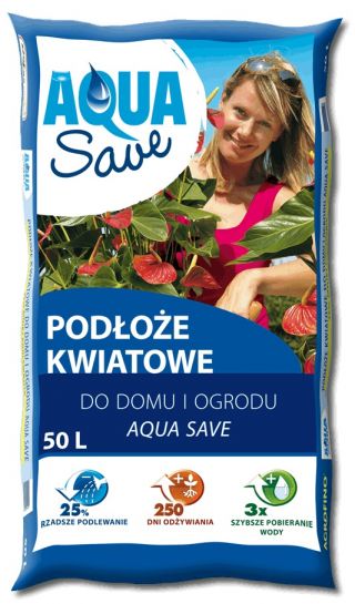 Podłoże kwiatowe - Aqua Save - rzadsze podlewanie, lepsze pobieranie wody - 20 litrów