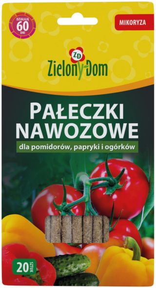 Pałeczki nawozowe z mikoryzą do pomidorów, papryki i ogórków - Zielony Dom - 20 szt.
