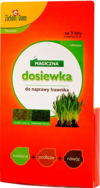 Zestaw do naprawy trawnika - Magiczna dosiewka (3 łaty) - nasiona + nawóz + podłoże + mikoryza