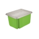 Green stackable 45-litre "Emil and Emilia" storage box with a lid