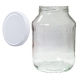 Słoje zakręcane szklane, słoiki - fi 100 - 2,65 l + zakrętka biała - 4 szt.